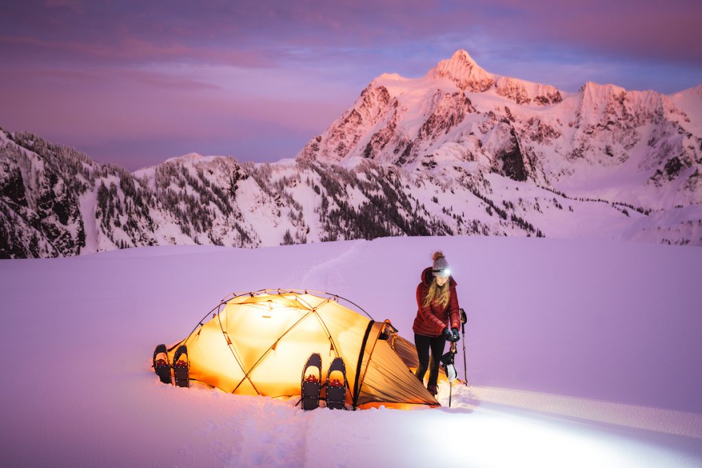 Ultimate Guide to Winter Hiking and Camping - showshoe hike in winter