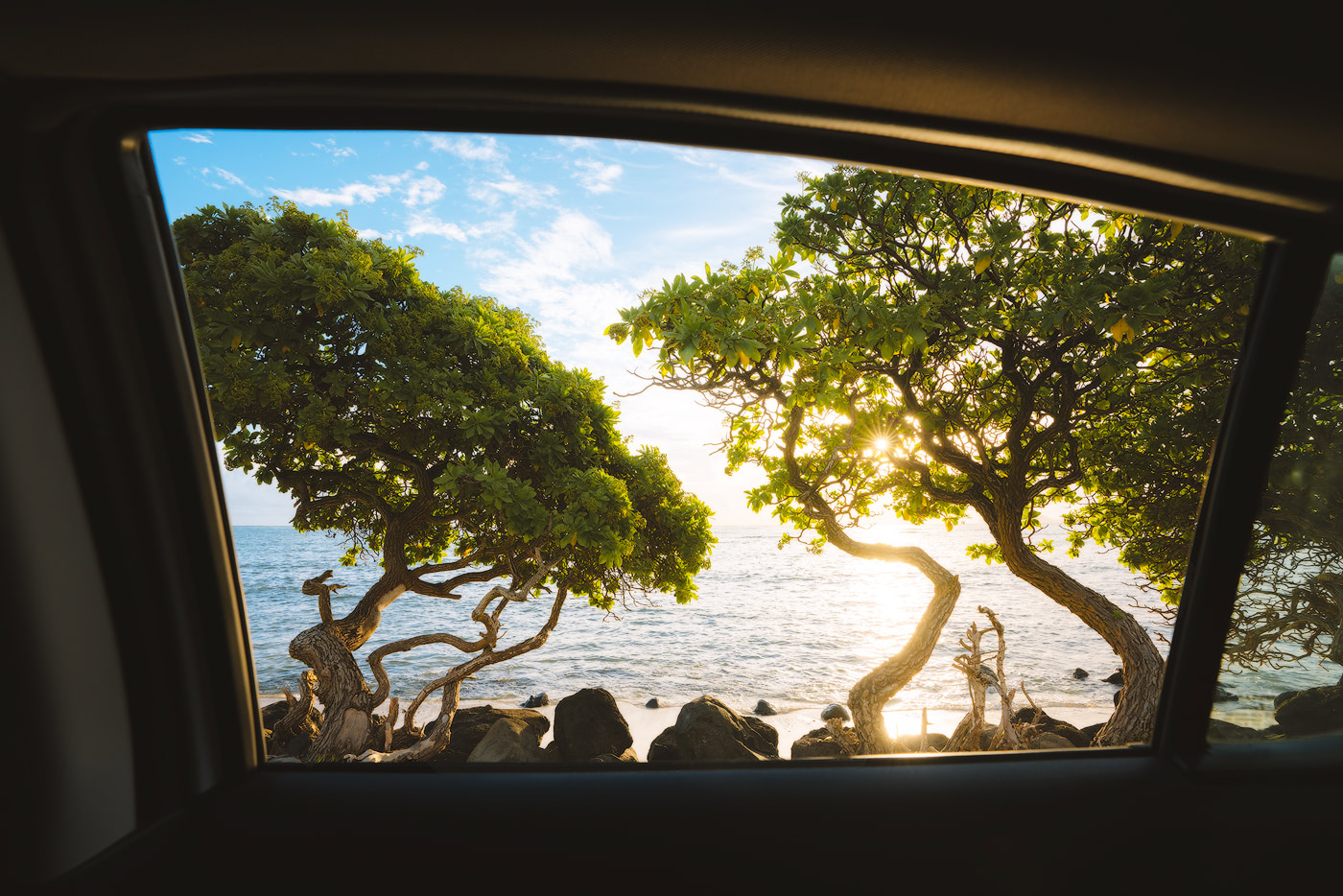 Oahu Uber Backseat View