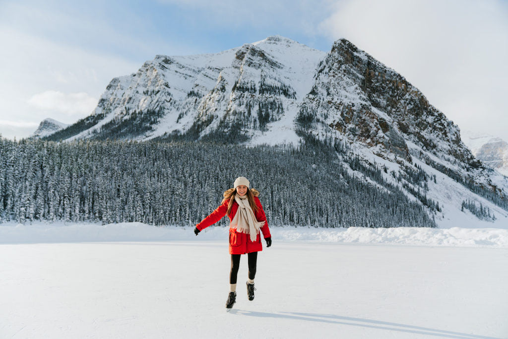 Planning a Trip to Banff in Winter - Ice Skating Lake Louise - Renee Roaming