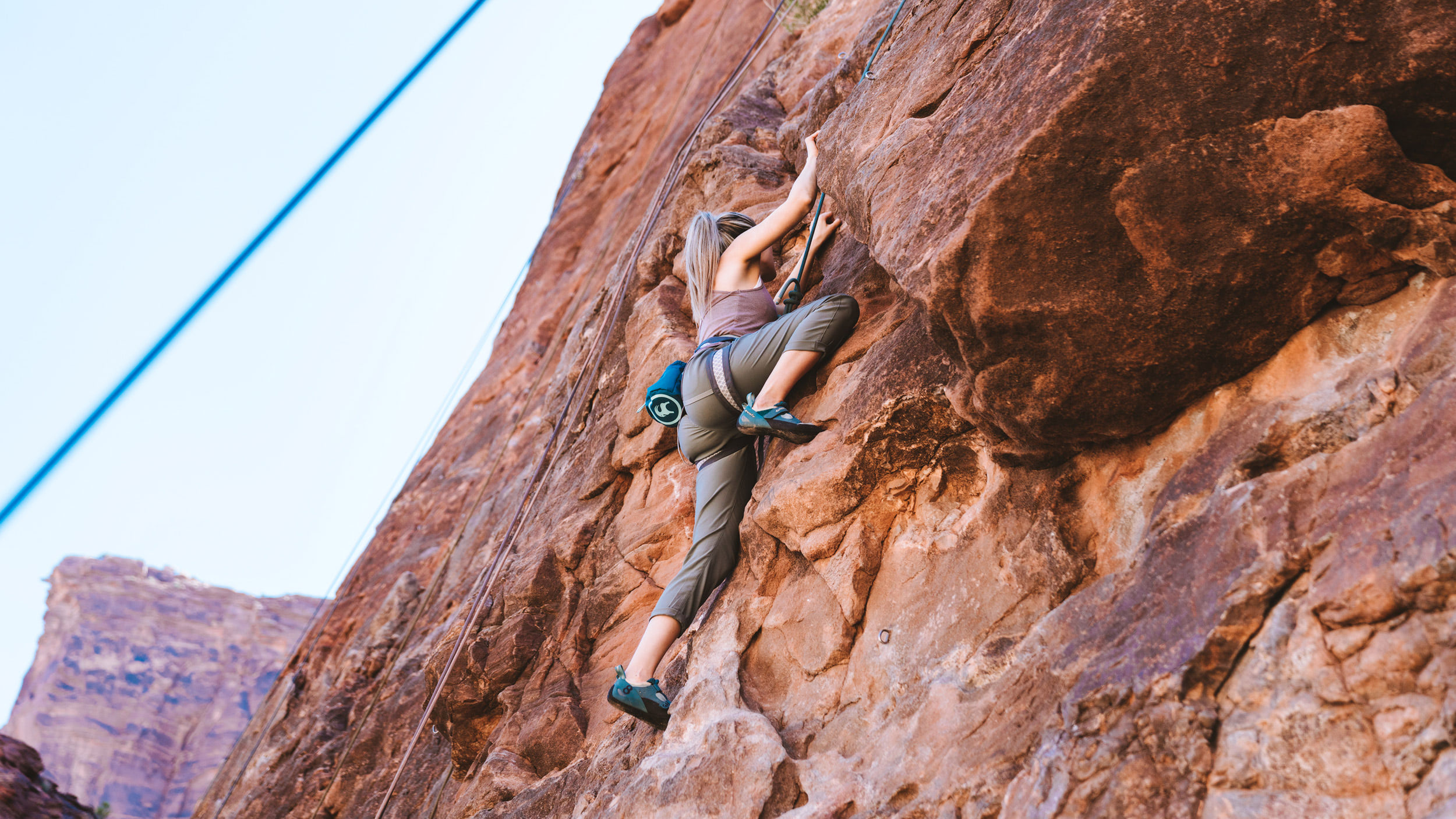 Experiencing Desert Climbing and Biking for the First Time Moab Rock Climbing with Backcountry Banner