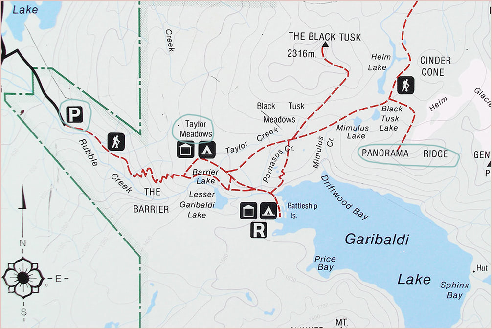 Panorama Ridge Map Garibaldi Provincial Park Backpacking Trip