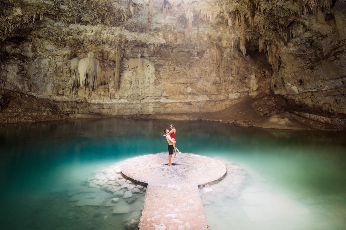 8 Best Cenotes Near Tulum - Suytun Cenote Couple Photo