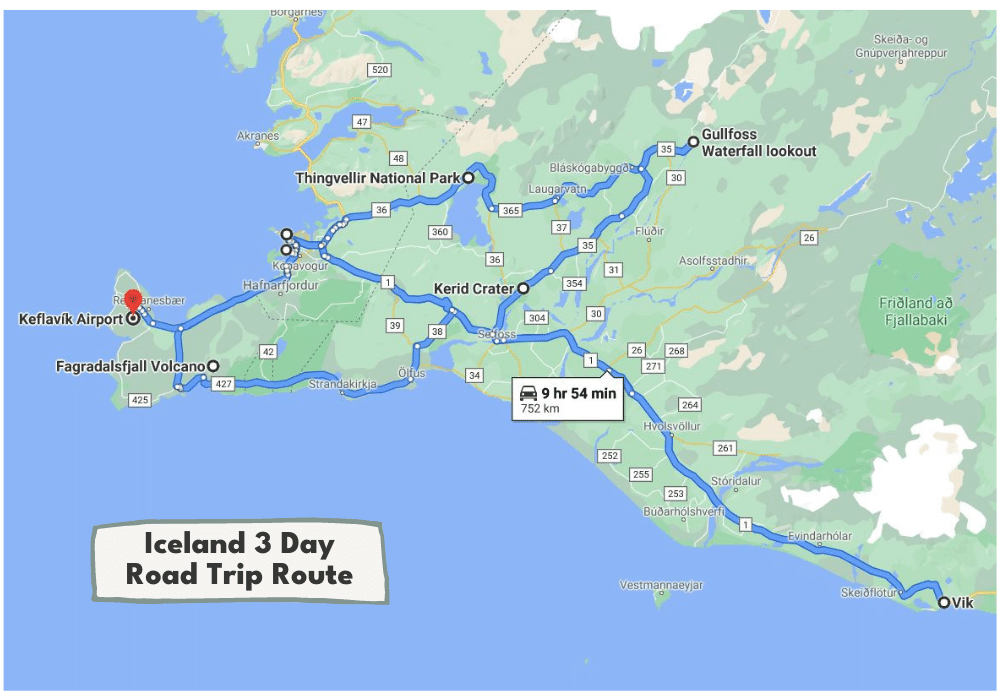 iceland road trip itinerary 3 days