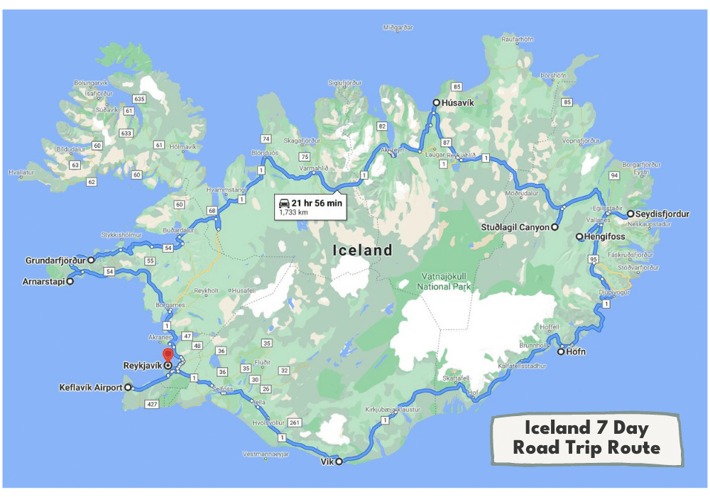 one week road trip iceland