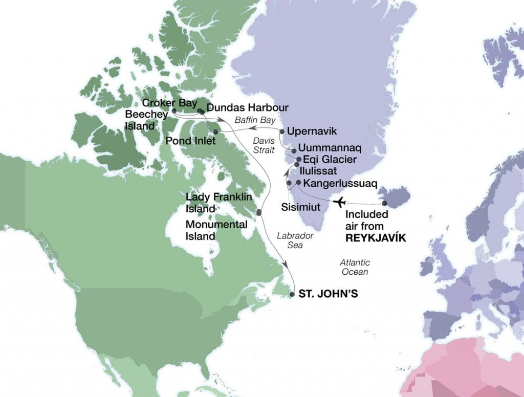 Seabourn Venture Itinerary - Greenland Canadian Arctic Northwest Passage