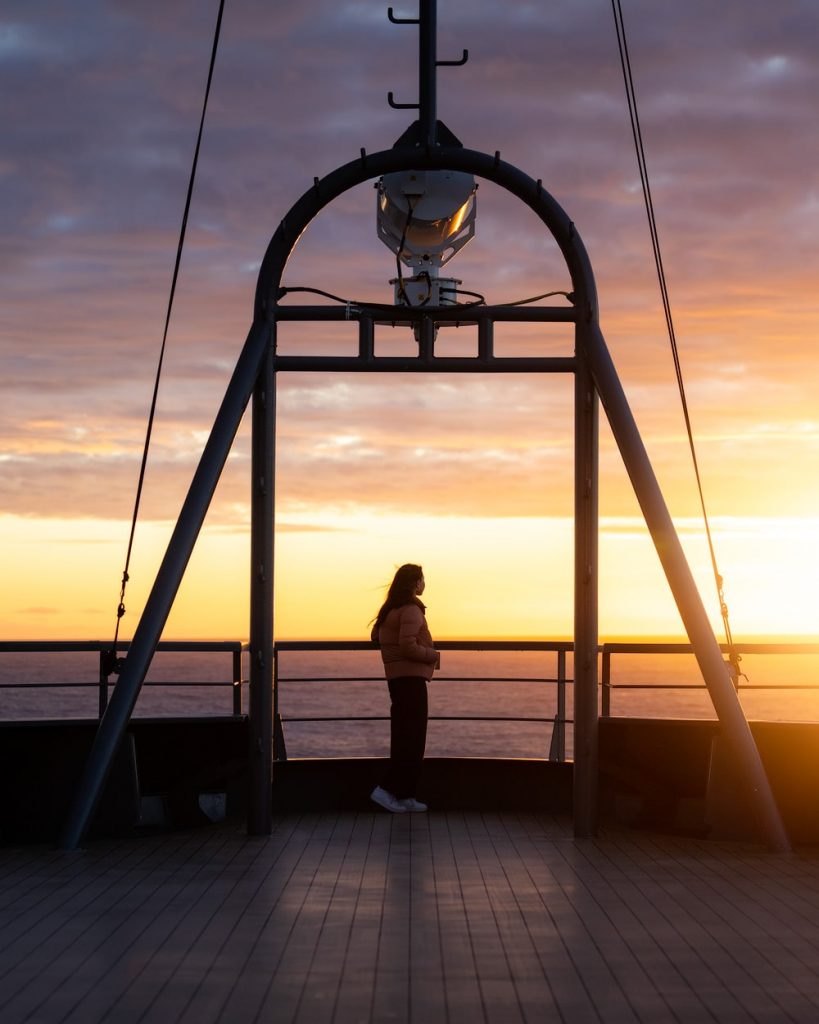 Luxury Expedition Cruise to Antarctica, South Georgia and The Falkland Islands With Seabourn - Seabourn Venture deck sunset